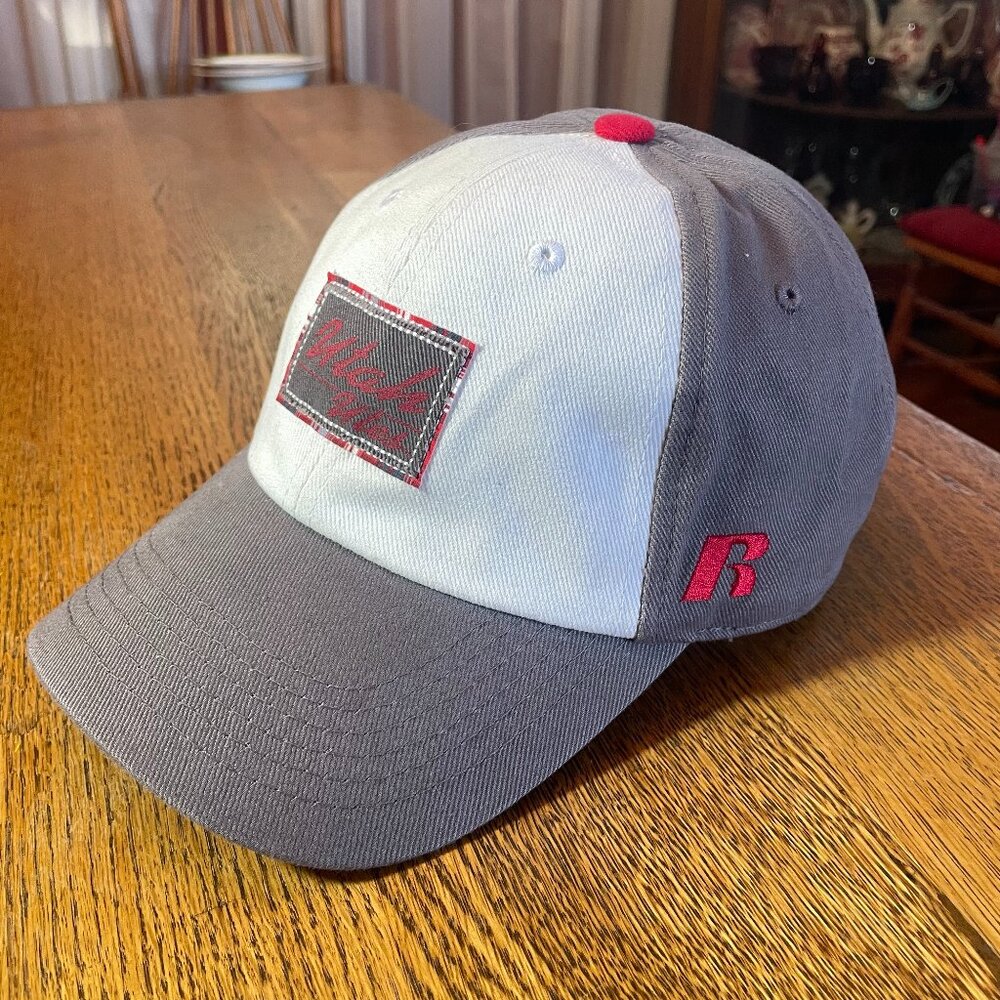 Women's University of Utah Utes White/Gray Metal Buckle Strap Baseball Hat Cap